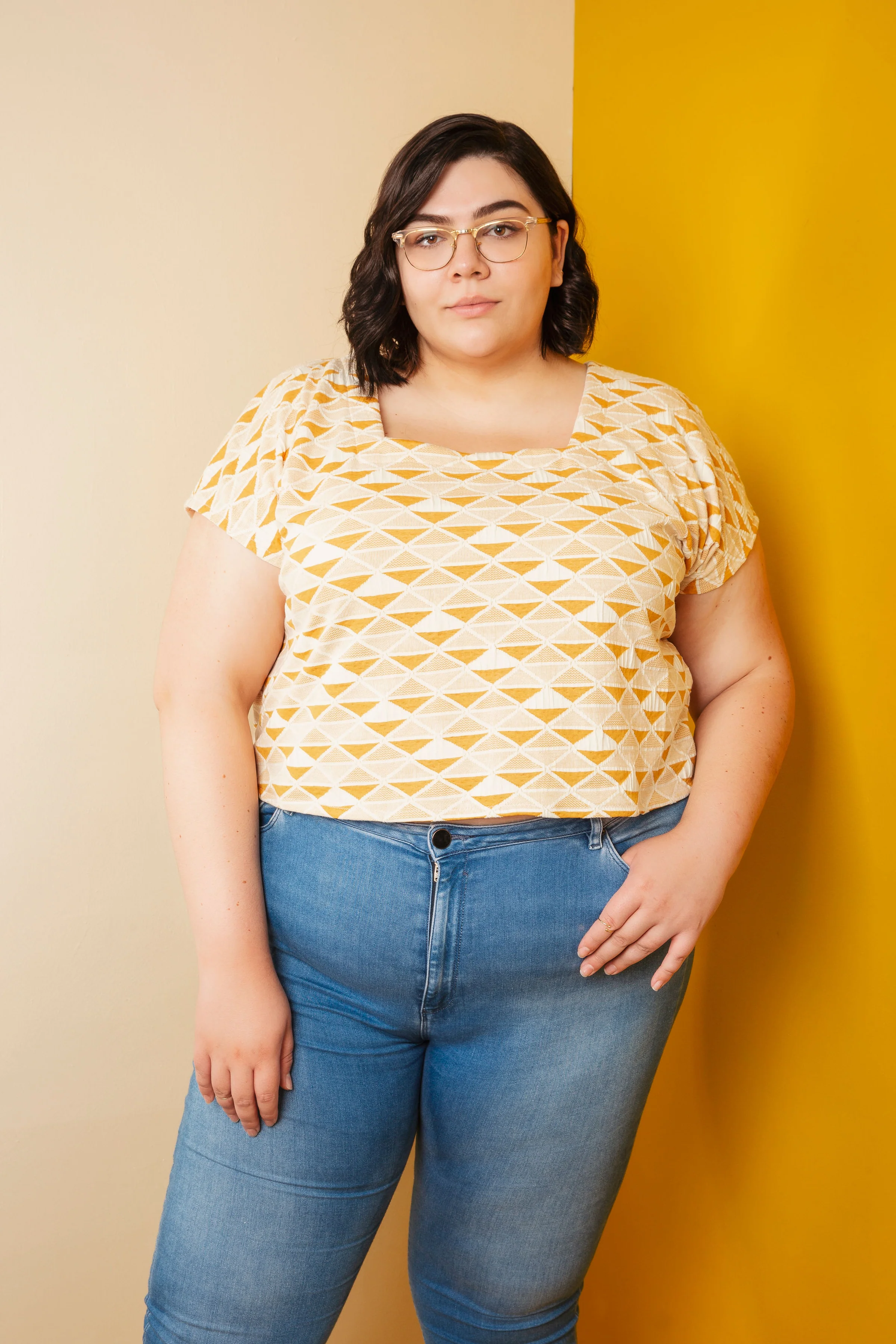 Square Neck Top - Printed Pattern - Image 4